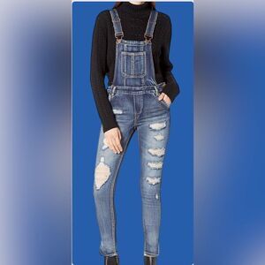 Dollhouse  Denim Distressed Overalls Jumper Size 1.
